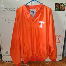 Vintage Joe College Tennessee Volunteers Orange Pullover Jacket, Men's XL picture