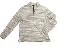 Relwen Loop Back Mock Neck French Terry Pullover Gray Twist Men’s Large picture