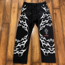 Civil Regime Sweatpants Men’s Large Caught In Webs AOP Spider Web Gothic Y2K picture