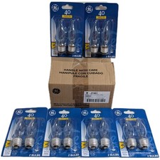 12 GE Light Bulbs 40Watts Bent Tip Crystal Clear Medium Base Decorative picture