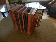 Antique all Wooden33 button Accordion Designed & Build by Max Bolete, 1800's picture