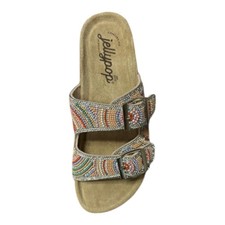 Jellypop Multicolor Beaded Double Buckle Slide Sandal picture