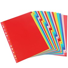 A-Z Plastic Binder Dividers 21 Tab, Alphabet Dividers with Tabs for 3 Ring, Mult picture