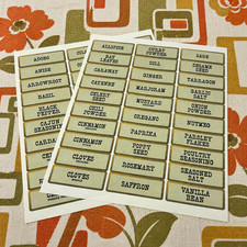 John Wagner and Sons Reproduction Spice Jar Labels 60 Labels Labels Only Style 1 picture