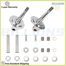 CHROME Straight Axle Round Spindle w/ King Pin Kit For Ford 1928-1948 11” Rotors picture