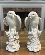White Porcelain Parrot Pair - Exceptional Quality and Condition picture