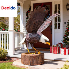 Metal Bald Eagle Statue Outdoor Garden Sculpture Patio Yard Lawn Decor picture