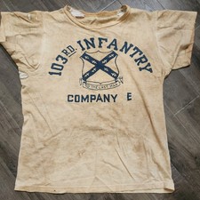 Vintage Military T-Shirt  Infantry repaired RARE Company E picture