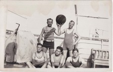 Vintage RPPC - Mature bathers in non-bulging swimwear - Fashion - Gay interest picture