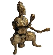 West African Lost Wax Cast Sculpture Ceremonial Figurine Tribal Art Vintage picture