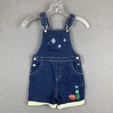 Vintage Veggie Tales Demin Overalls Bob Larry Butterflies Embroidered Kids Sz 5 picture