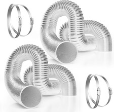 6 Inch Flex Aluminum Ducting, 25 Ft Air Duct with 2 Clamps, 2-Pack picture
