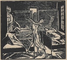 Czech Modernism - Original Expressionist Woodcut (1921) - Framed picture