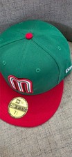New Era 59FIFTY Green/Red Mexico Colorblock Fitted Baseball Hat Size 7 3/4 picture