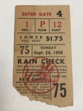 1950 Ted Williams Ticket 2 HR #28 Last Of  YR/#292/293 Life Boston Red Sox @NY⚾️ picture