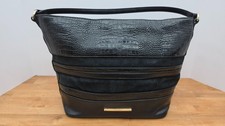 Brahmin Harrison Hobo Tote Bag Purse Black Croc Em Leather picture