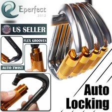30KN Heavy Duty Auto Locking Climbing Carabiner Aluminum D Ring Clips Twist Lock picture
