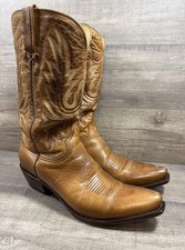 Lucchese Charlie 1 Horse Cowboy Western Boots Tan Snip Toe Mens Size 10.5 D picture