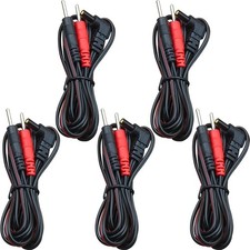 TENS Unit Replacement Lead Wires 2.35mm Plug 2mm Pin 5 Pack EMS Compatible picture
