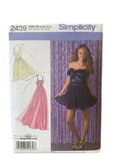 Simplicity 2439 Misses Dress Pattern Size D5 4-12 Vintage Prom Party UNCUT FF picture