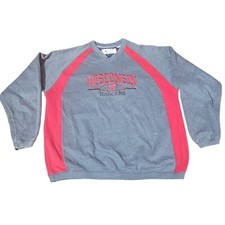 Vintage Cadre Athletic Wisconsin Badgers Sweatshirt Size Large Gray B28 picture