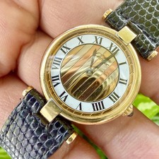 Vintage Cartier Watch Must de Cartier Vendome Vermeil Quartz 3 Color Gold Watch picture
