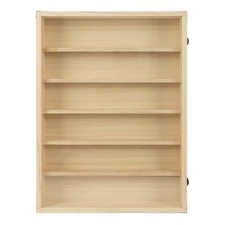 6 Tiers Wood Figure Model Toy Collection Shelf w/ Door Display Storage Holder US picture