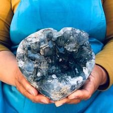 4.62LB Natural Beautiful Blue Celestite Crystal Geode Cave Mineral Specimen picture
