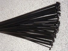 36 Custom length 12g (2.6mm) Black Stainless spokes with Silver Brass nipples  picture