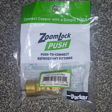 Parker ZoomLock PUSH 3/8in Refrigerant Coupling Fitting 777101 picture