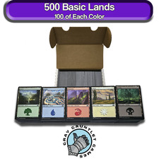500 Basic Lands MTG - 100 of Each Color Magic The Gathering Bulk Lot Set Mana picture