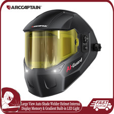 ARCCAPTAIN Welding Helmet Auto Darkening Large View 1/1/1/1 w/ Internal Display picture