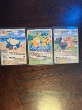 FAN ART x 3: Promo Felt Party 3 x Card Lot: Pikachu, Snorlax, Charmander picture