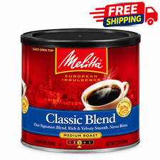 Melitta Classic Roast Caffeinated Canned Coffee, 22oz Can NEW picture