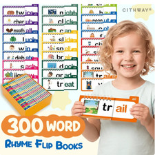 Cithway 300-Word Rhyme Flip Books for Kids Classroom Homeschool Preschool picture