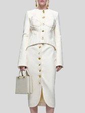 Schiaparelli Inspired Suit Set M Size 6 Choose Sz And Color Black Or Yt picture