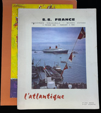 S.S. France 1962 Maiden Voyage Booklet Brochure L'atlantique Magazine & Menu picture