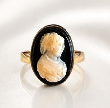 Antique Victorian Sardonyx Cameo, 14 Kt Gold Ring  picture