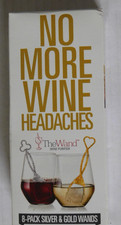 No More Wine Headaches Pure Wine The Wand Wine Filter 8 Pack Silver & Gold picture