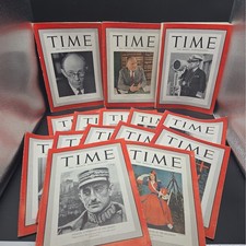 Vintage 1940 TIME Magazine Lot (15 Issues) WWII Military History & Politics picture