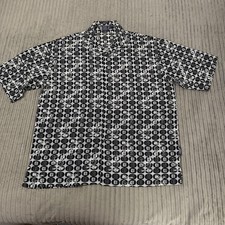 Y2K Kno Betta Shirt Mens 3XL Black Gray Button Up Camp Casual VTG Streetwear picture