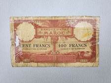 Morocco 100 Francs Banknote 1926 - Banque d'État du Maroc - C.165 picture
