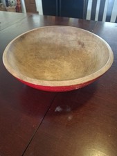 Vintage/Antique Hand Turned Wood Dough Bowl 12.25” Primitive/Rustic Farmhouse  picture