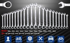 WORKPRO 22-Piece Ratcheting Combination Wrench Set Metric 6-18mm & SAE 1/4-3/4