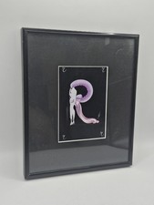 Erte R CUSTOM FRAMED Vintage Print Art Deco Alphabet Series Letter Suite 9