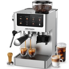 AIRMSEN BCM2316 Espresso Machine w/Grinder, Brushed Stainless Steel picture