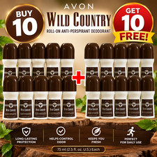 BUY 10 GET 10 FREE Avon Wild Country Roll-on Anti-perspirant Deodorant 2.6 oz picture