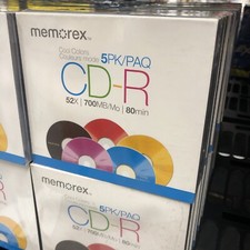 NEW Memorex Cool Colors CD-R 52X 700MB 80 min (5 Pack) SEALED FAST SHIP S20 picture