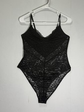 Divided by H&M Intimates Sheer Black Lace Bodysuit Women's Sz M picture