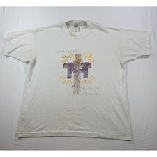 Vintage Fruit of the Loom Best Jesus Graphic T-Shirt White XL Single Stitch picture